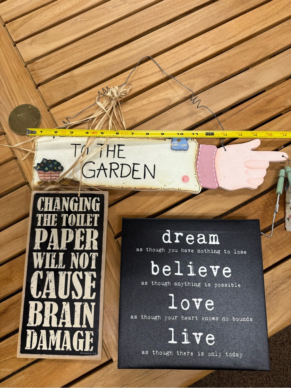 Signs for the home or garden set of 3